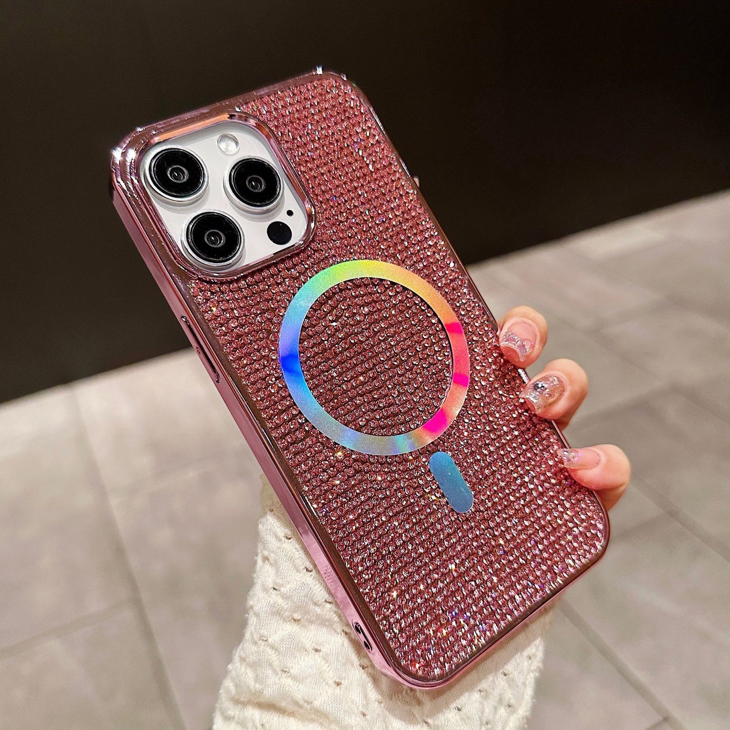 Electroplated magnetic diamond iPhone case