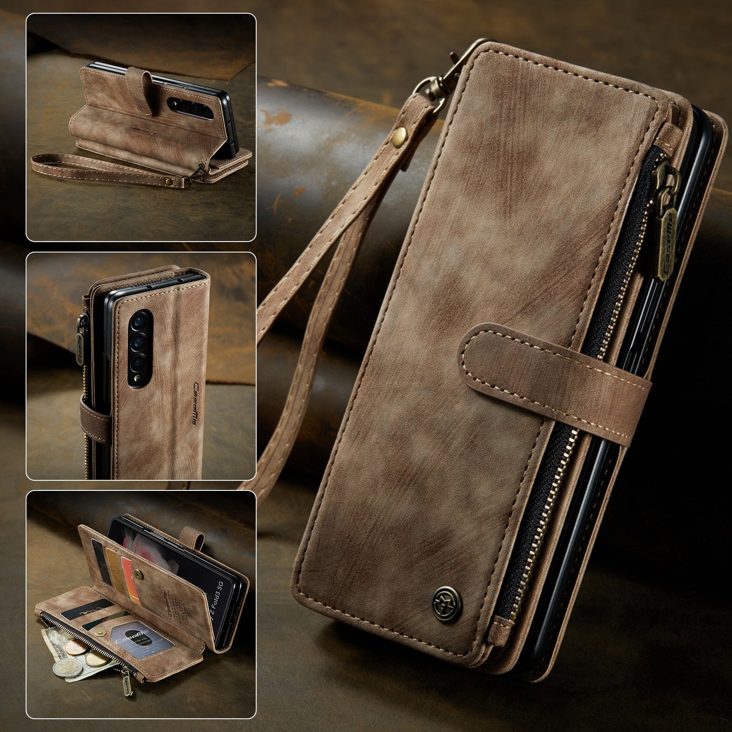 Luxury Collection 3-in-1 Multifunctional Wallet Style Samsung Mobile Phone Leather Case