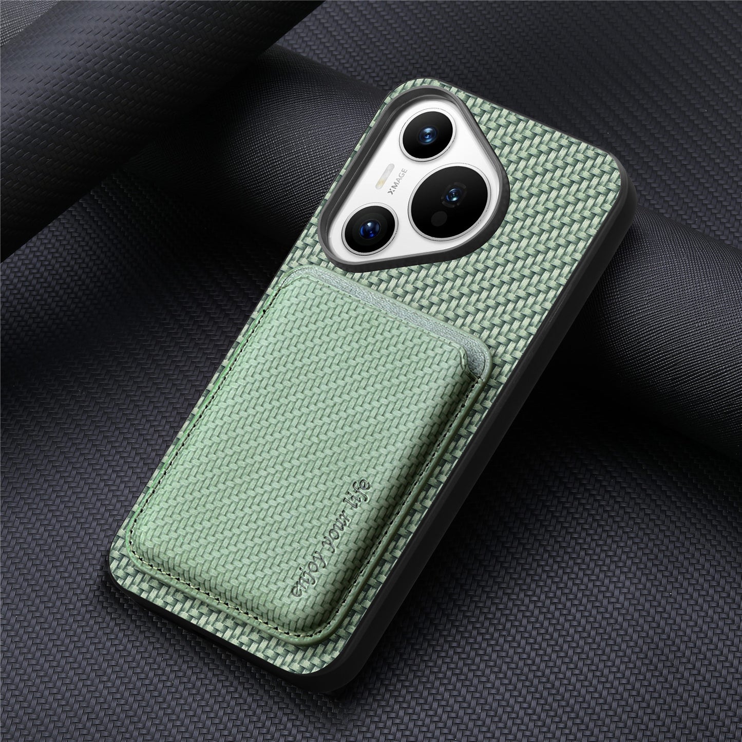 Plain leather magnetic Huawei phone case