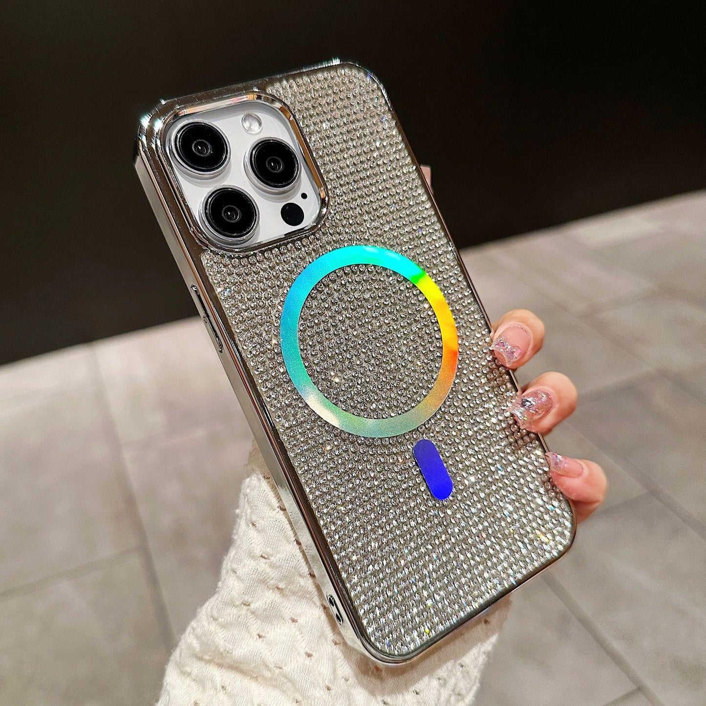Electroplated magnetic diamond iPhone case