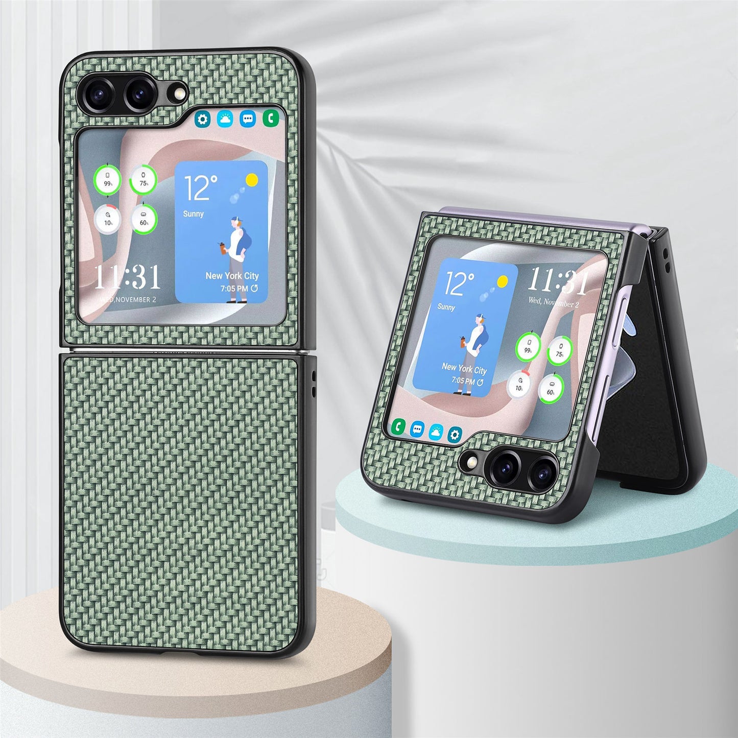 Carbon fiber pattern folding screen Z Flip Samsung mobile phone case