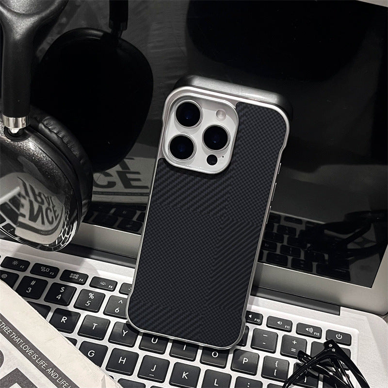 Carbon fiber texture borderless iPhone case