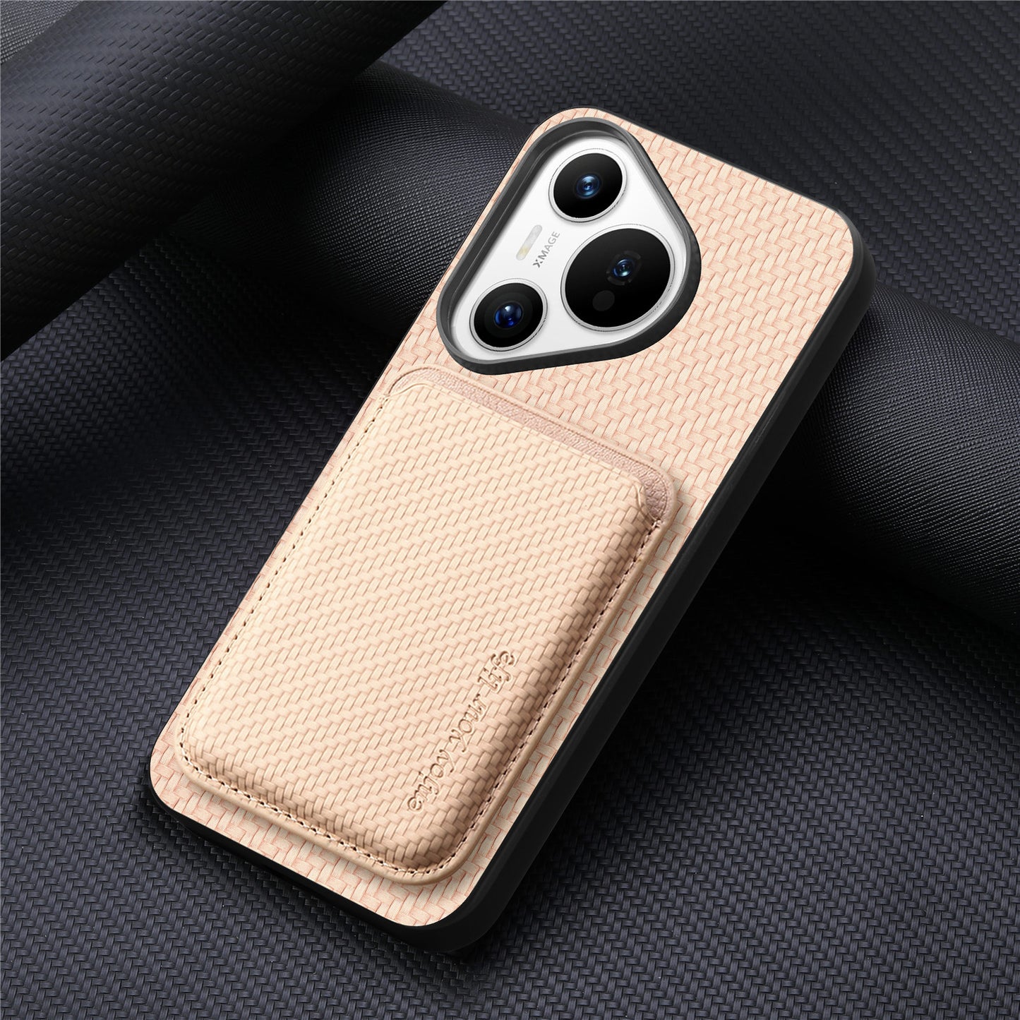 Plain leather magnetic Huawei phone case