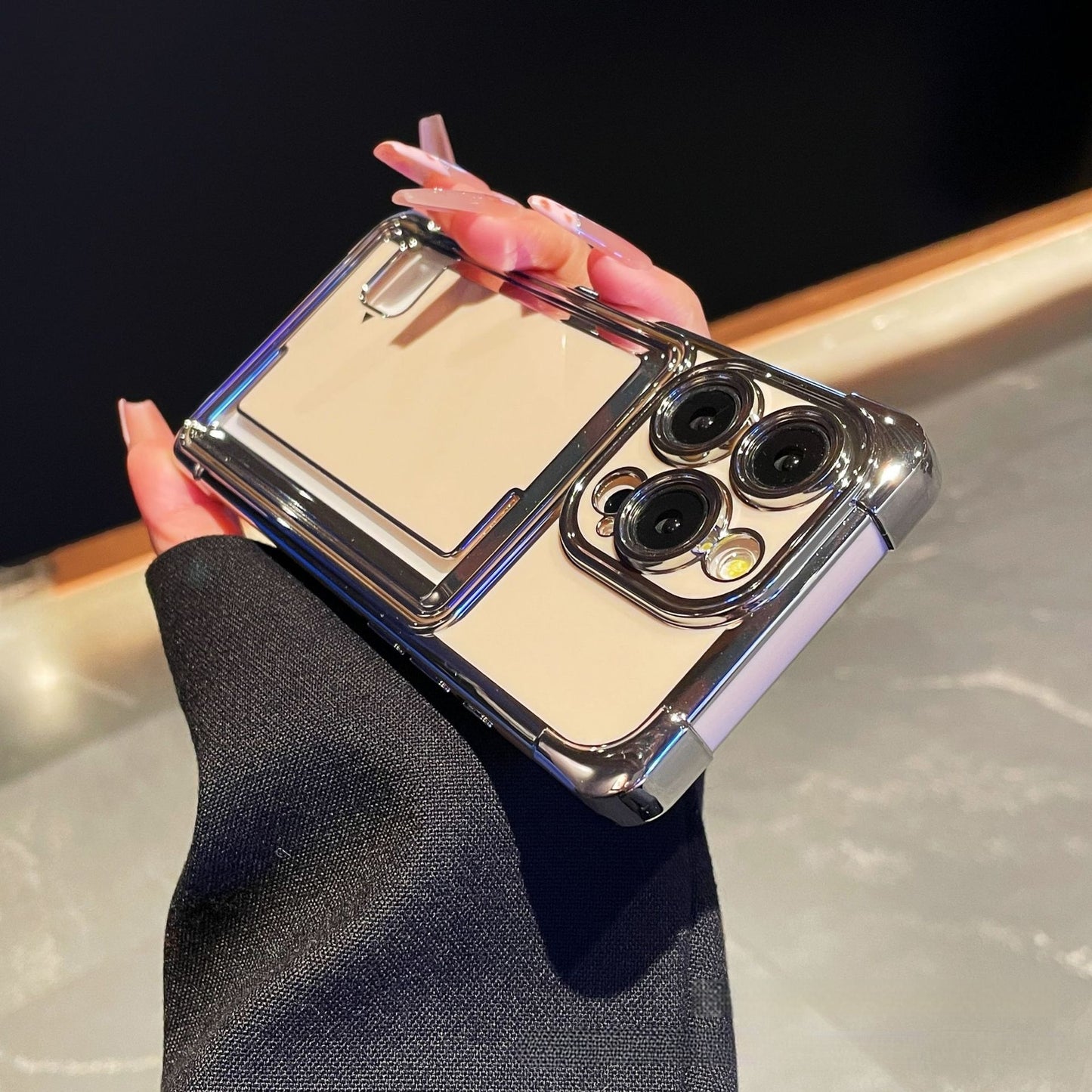 Electroplating creative card holder Apple phone case