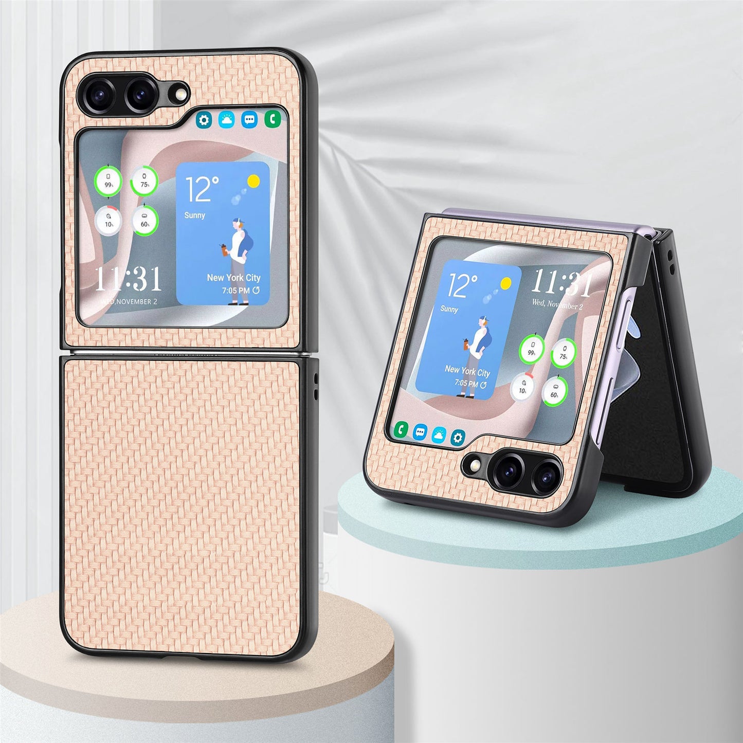 Carbon fiber pattern folding screen Z Flip Samsung mobile phone case