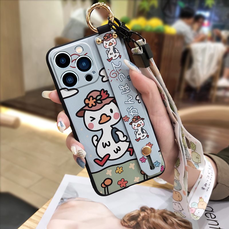 Cute Wrist-Strap iPhone Case with a Fresh Style
