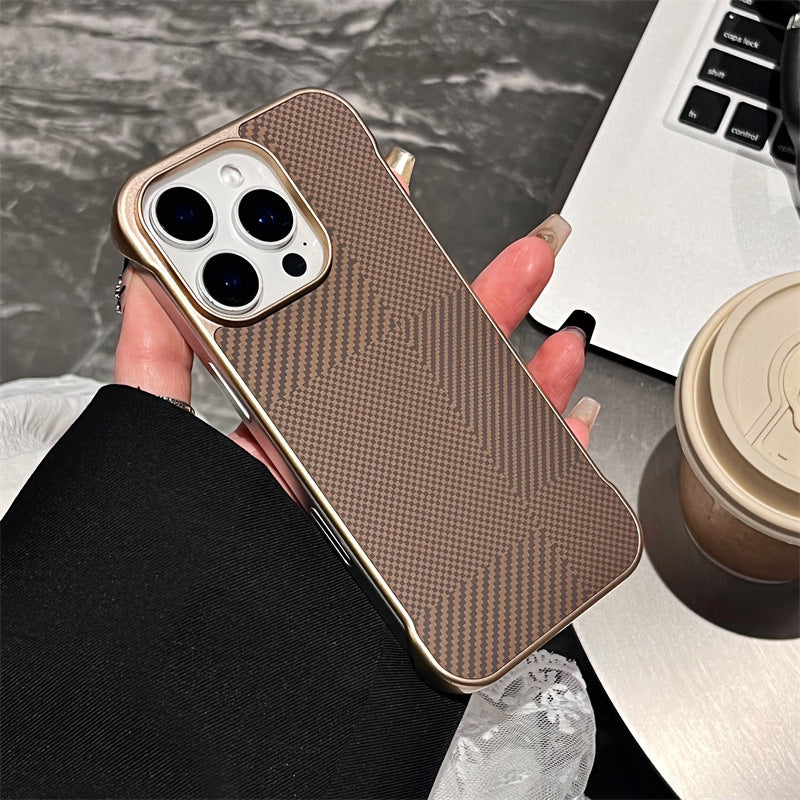 Carbon fiber texture borderless iPhone case