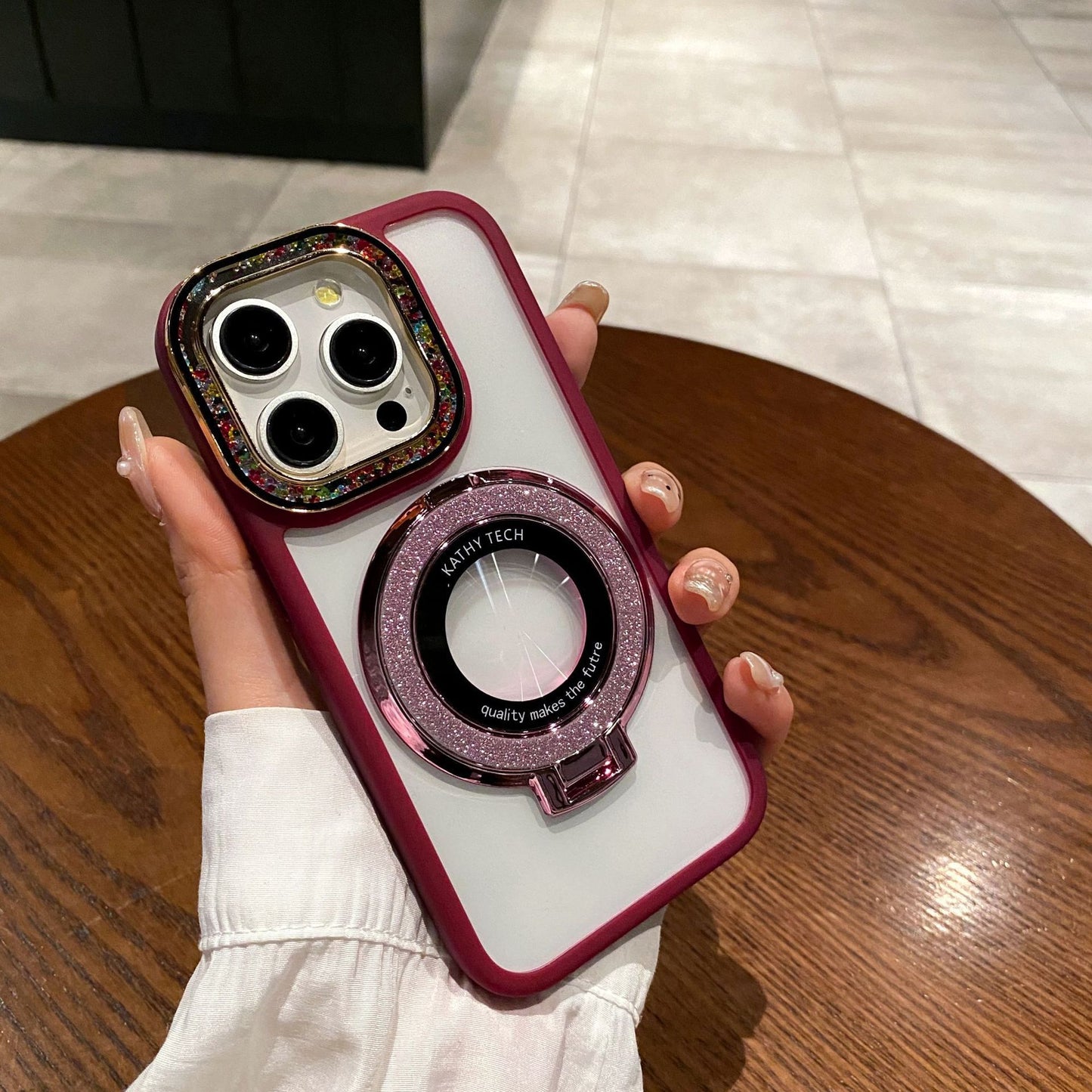 Flashing magnetic bracket Apple phone case
