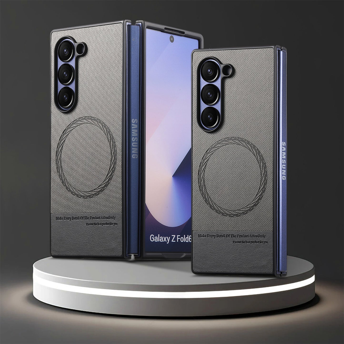 Magnetic leather fabric Samsung Z Fold phone case