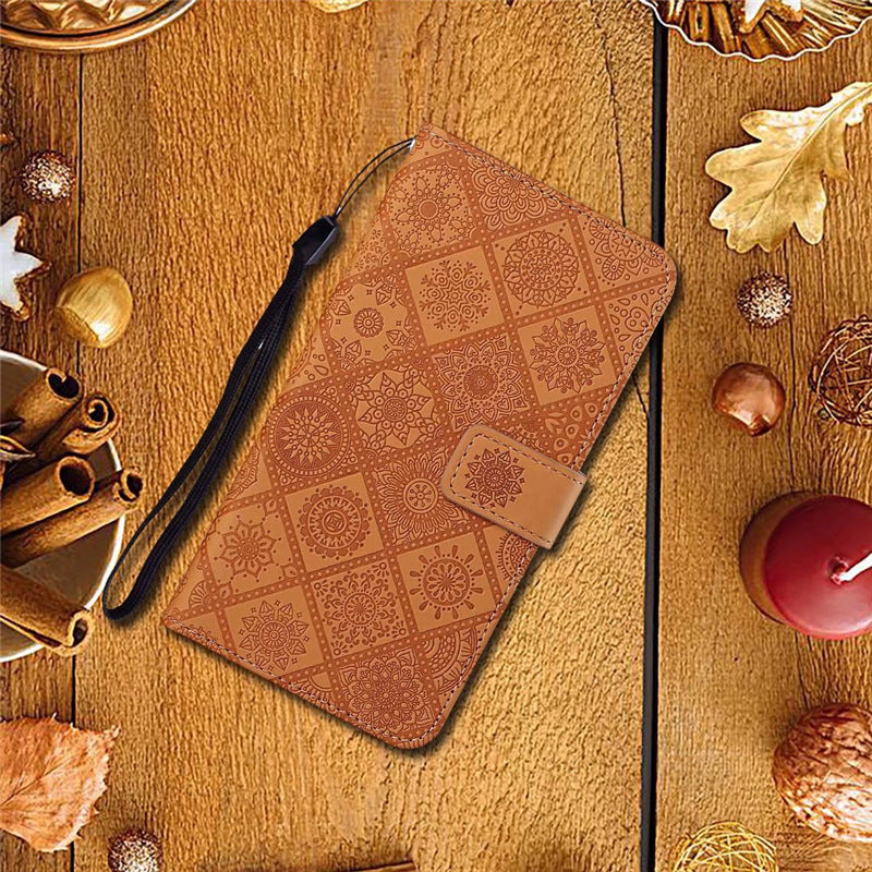 Embossed leather Apple phone case
