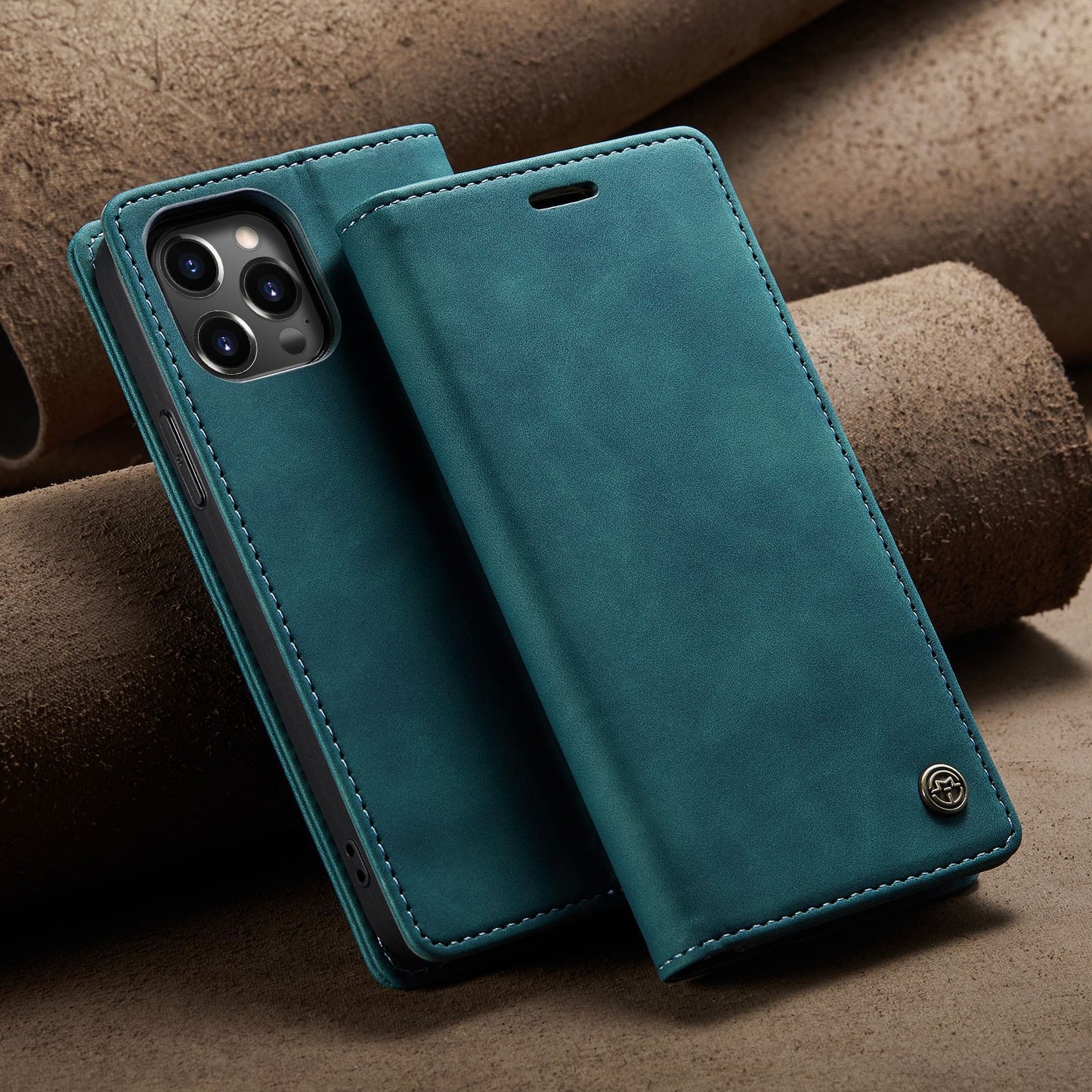 Luxury Leather Bracket Wallet Case For iPhone