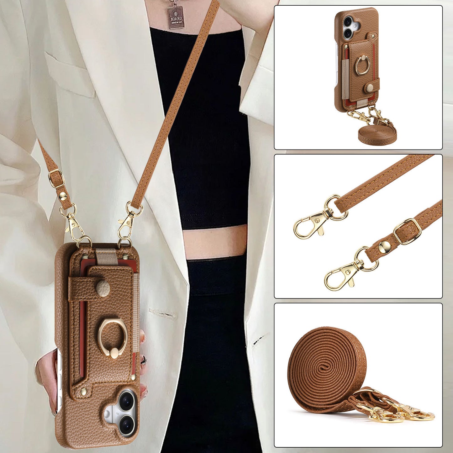 Long lanyard crossbody iPhone case