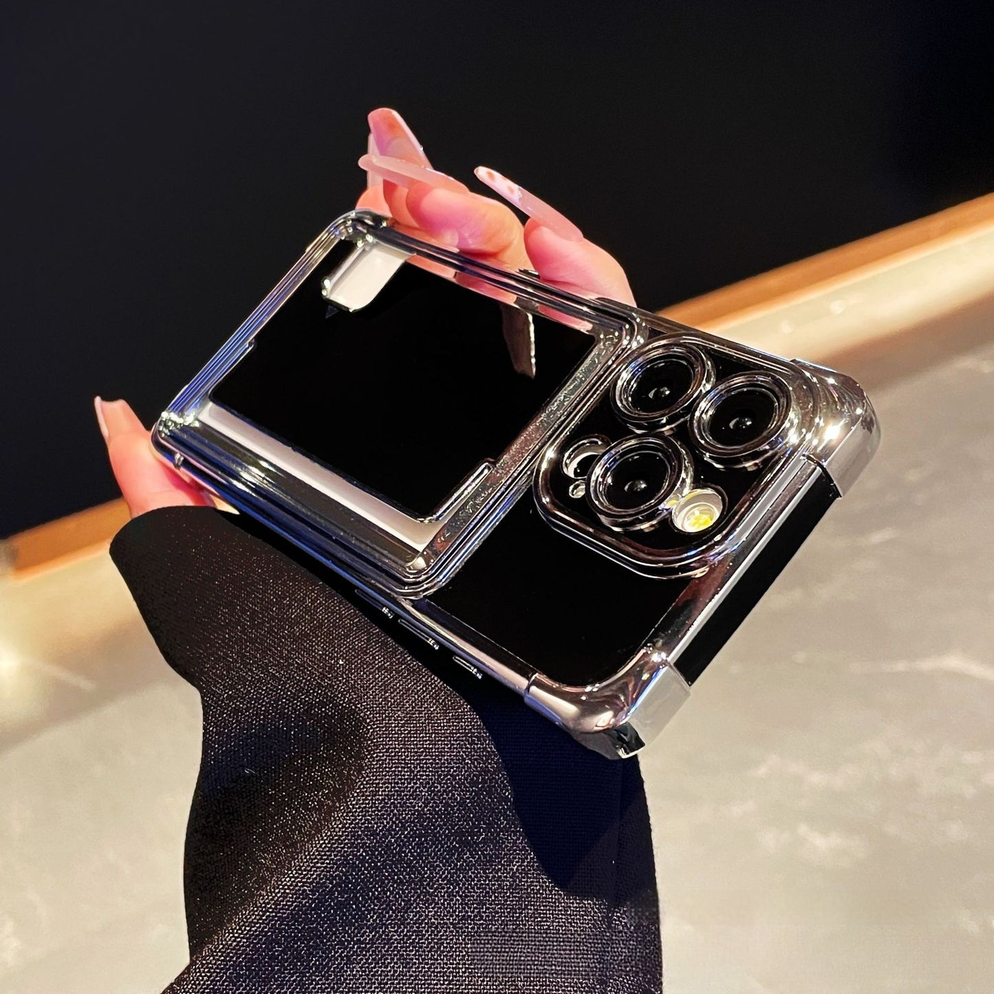 Electroplating creative card holder Apple phone case