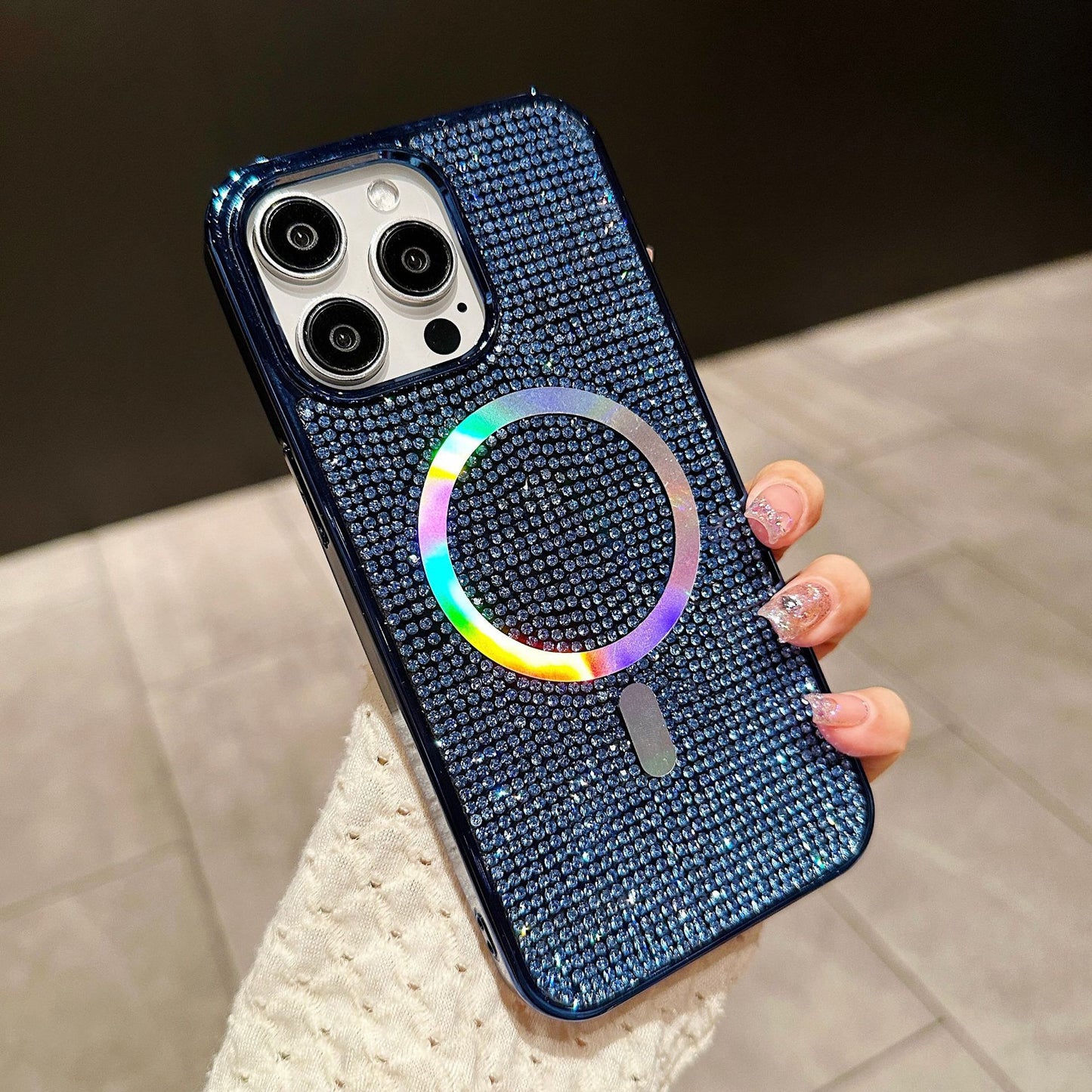 Electroplated magnetic diamond iPhone case