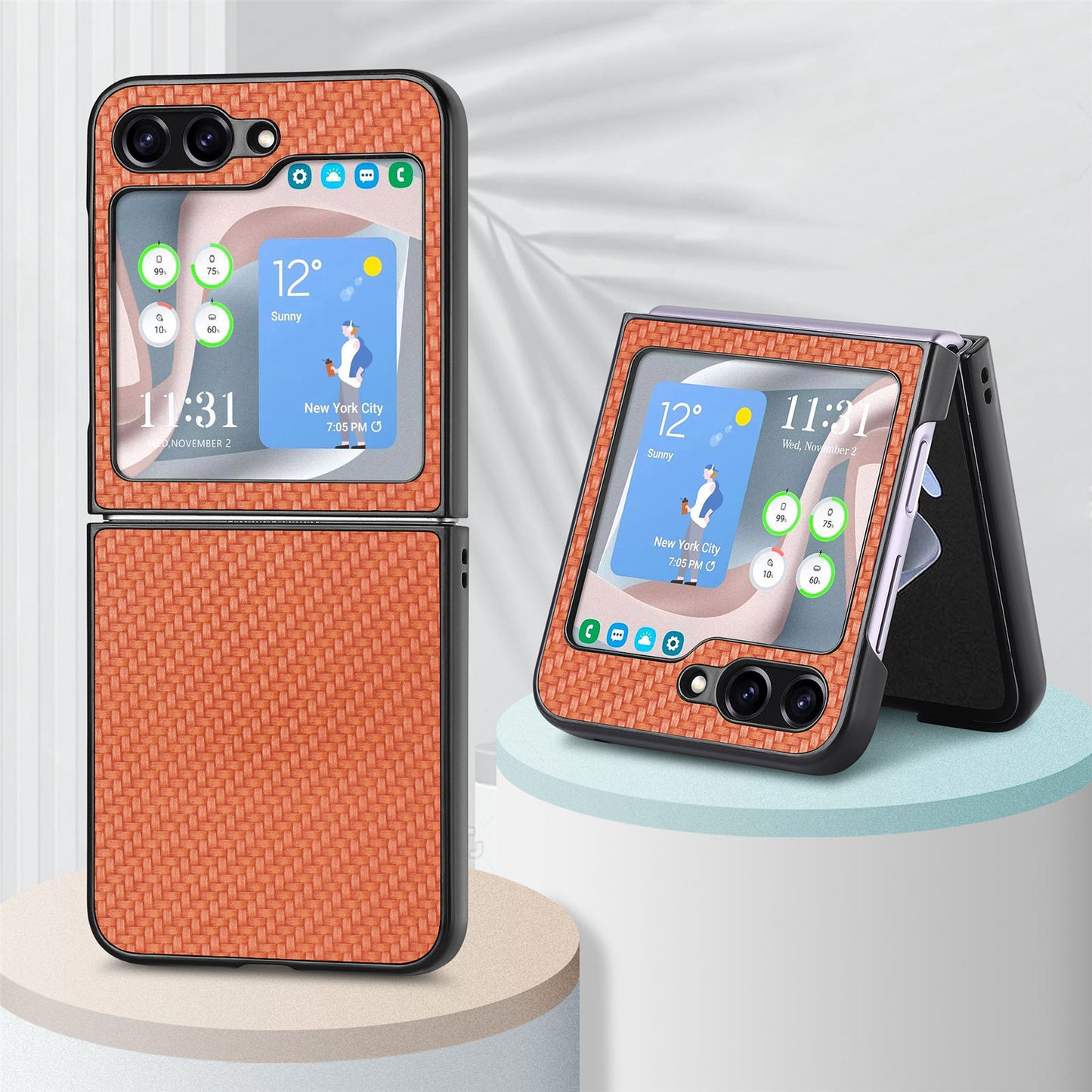 Carbon fiber pattern folding screen Z Flip Samsung mobile phone case