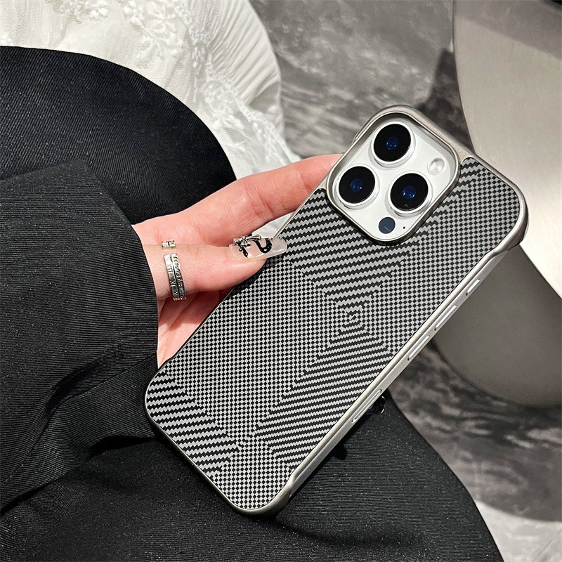 Carbon fiber texture borderless iPhone case