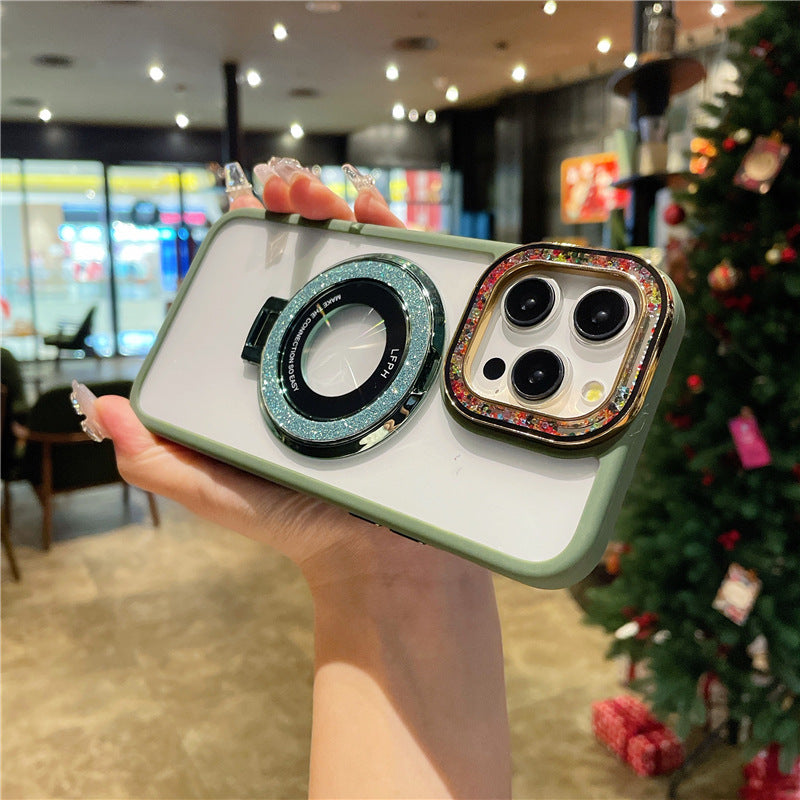 Flashing magnetic bracket Apple phone case
