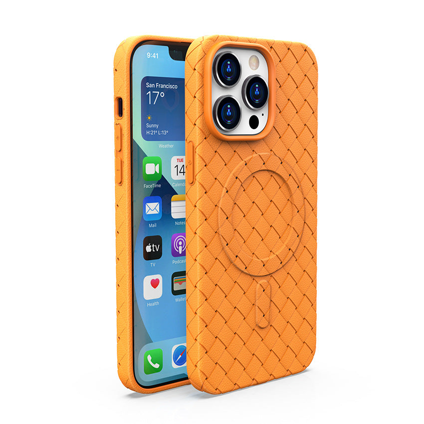Woven texture magnetic heat dissipation Apple phone case