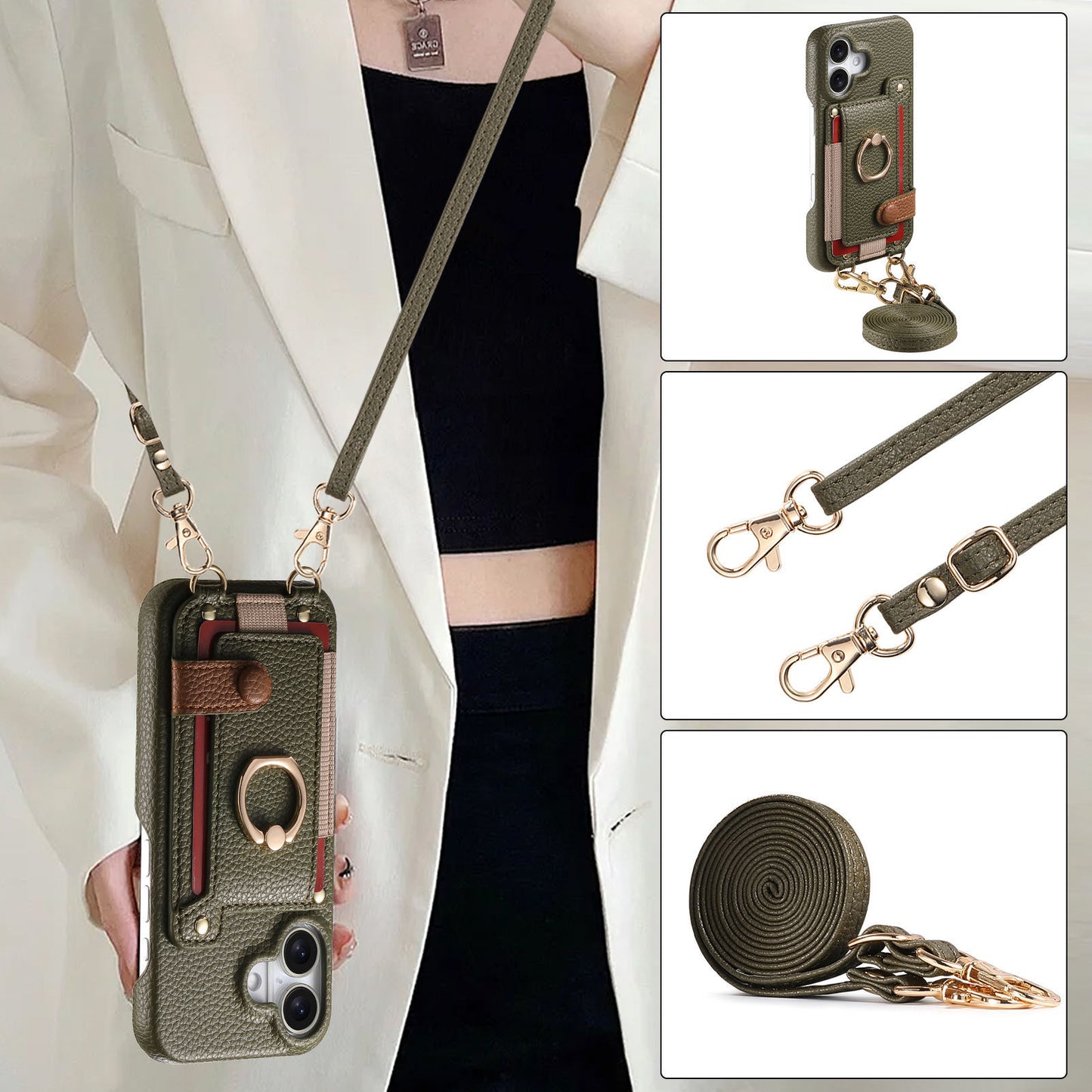 Long lanyard crossbody iPhone case