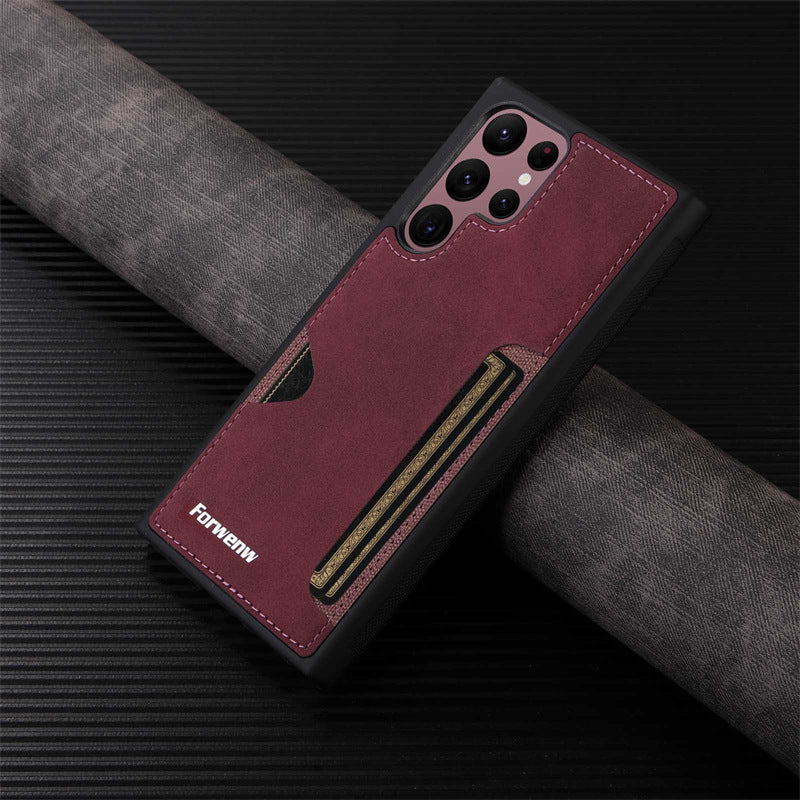 Light luxury high-end card slot Samsung mobile phone case