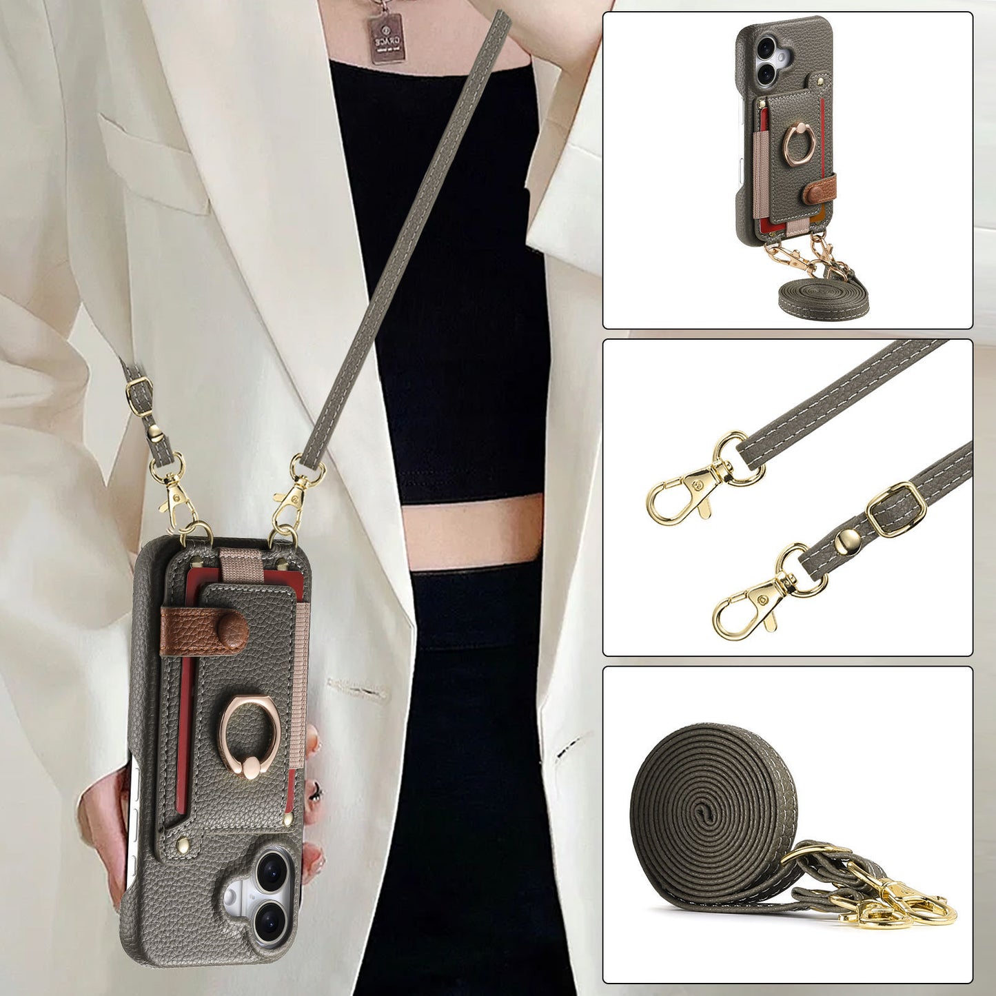 Long lanyard crossbody iPhone case