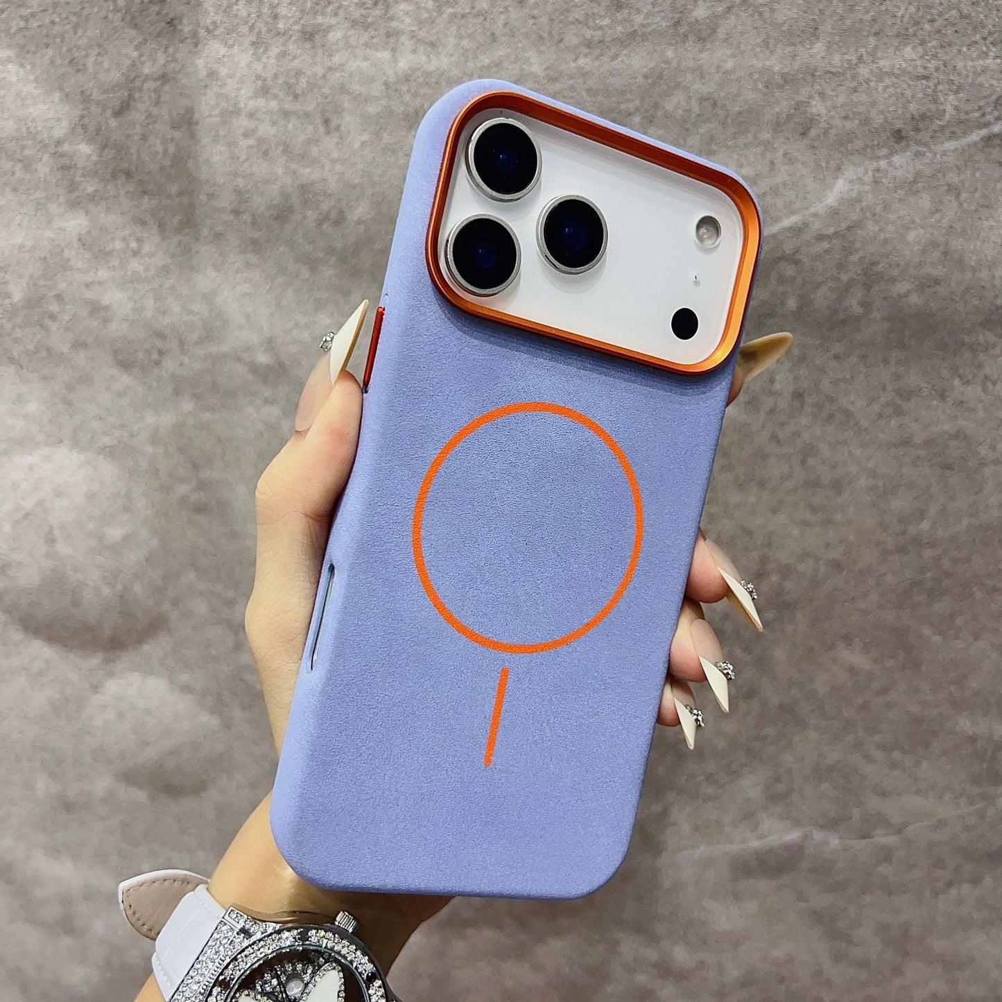 Elephant leather texture anti-drop magnetic Apple phone case