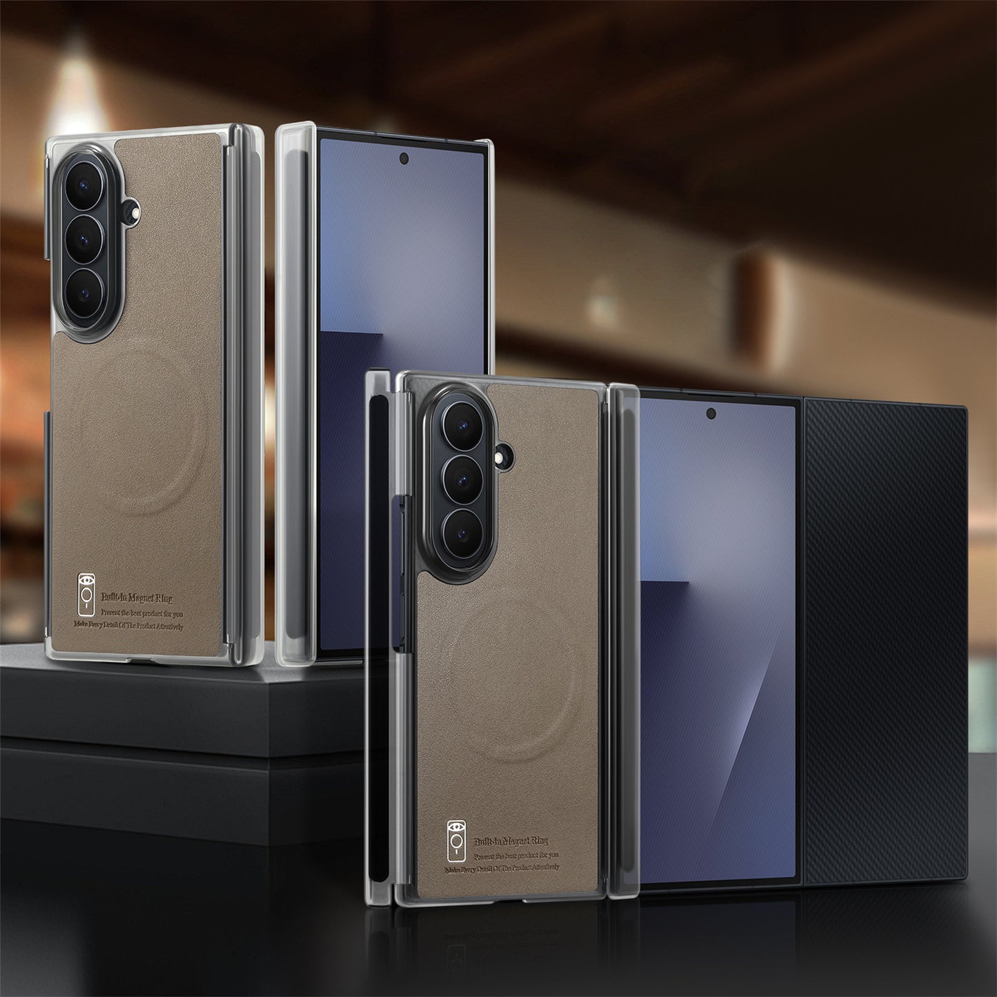 Luxury Leather Magnetic Samsung Z Fold Phone Case