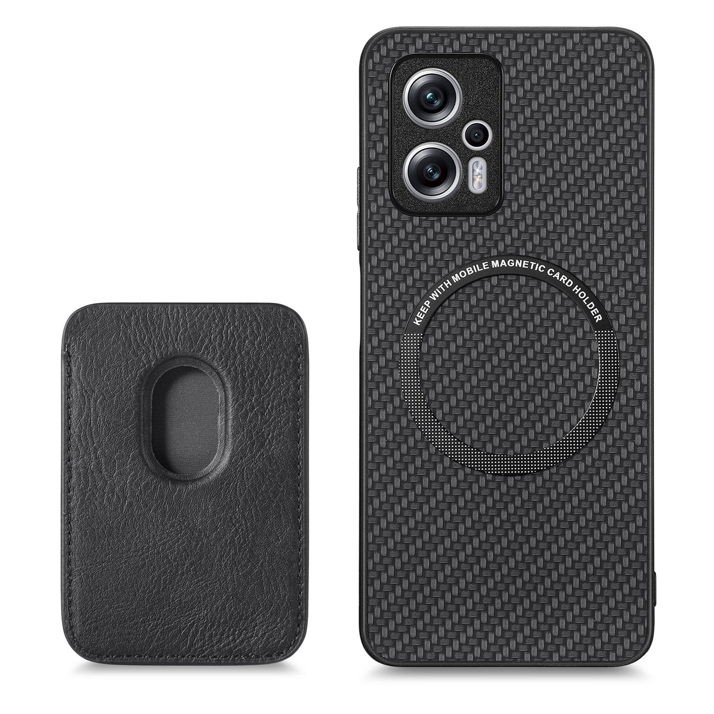Magnetic Xiaomi phone case with back sticker card holder
