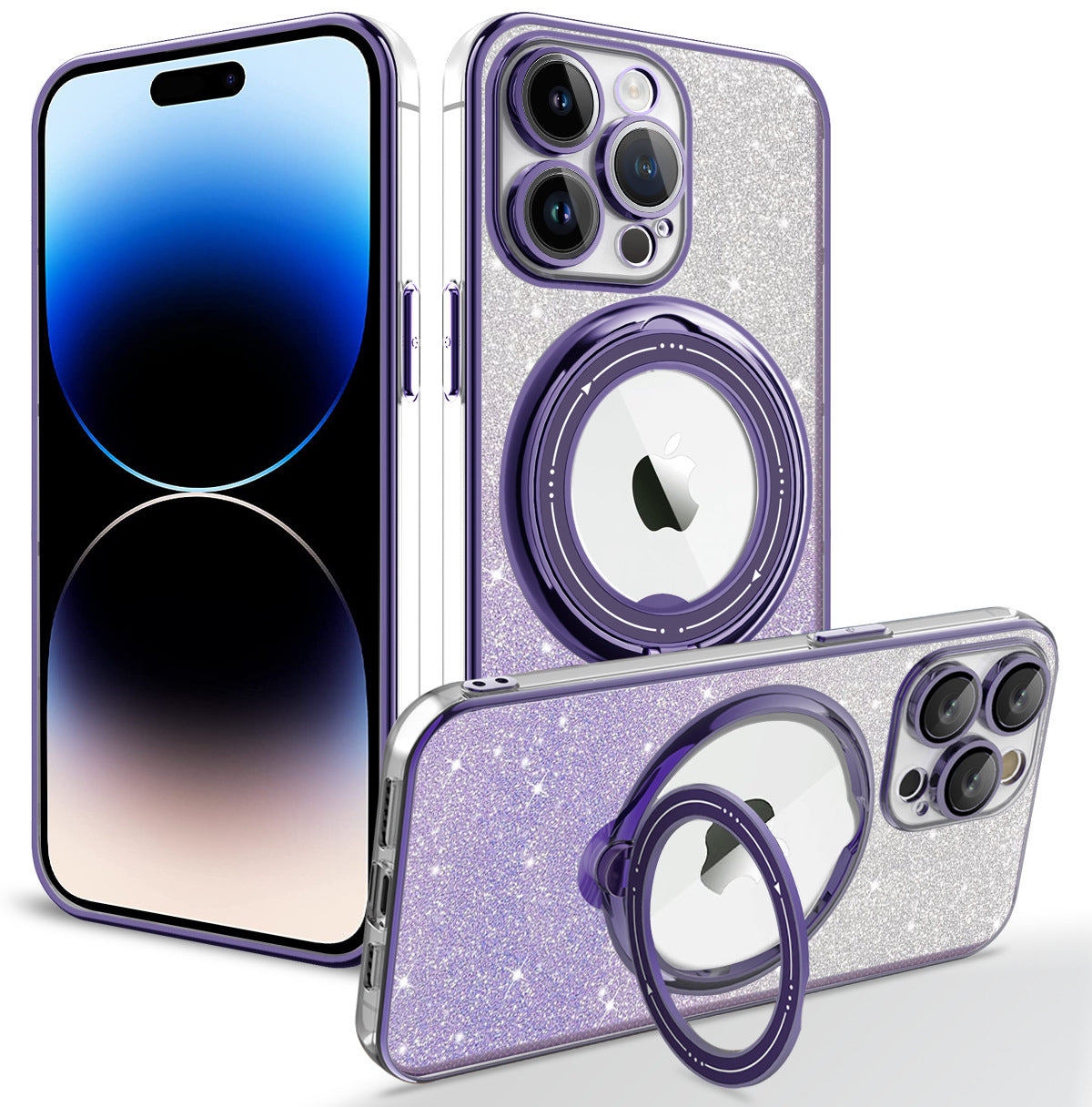 Liangdun magnetic glitter Apple phone case