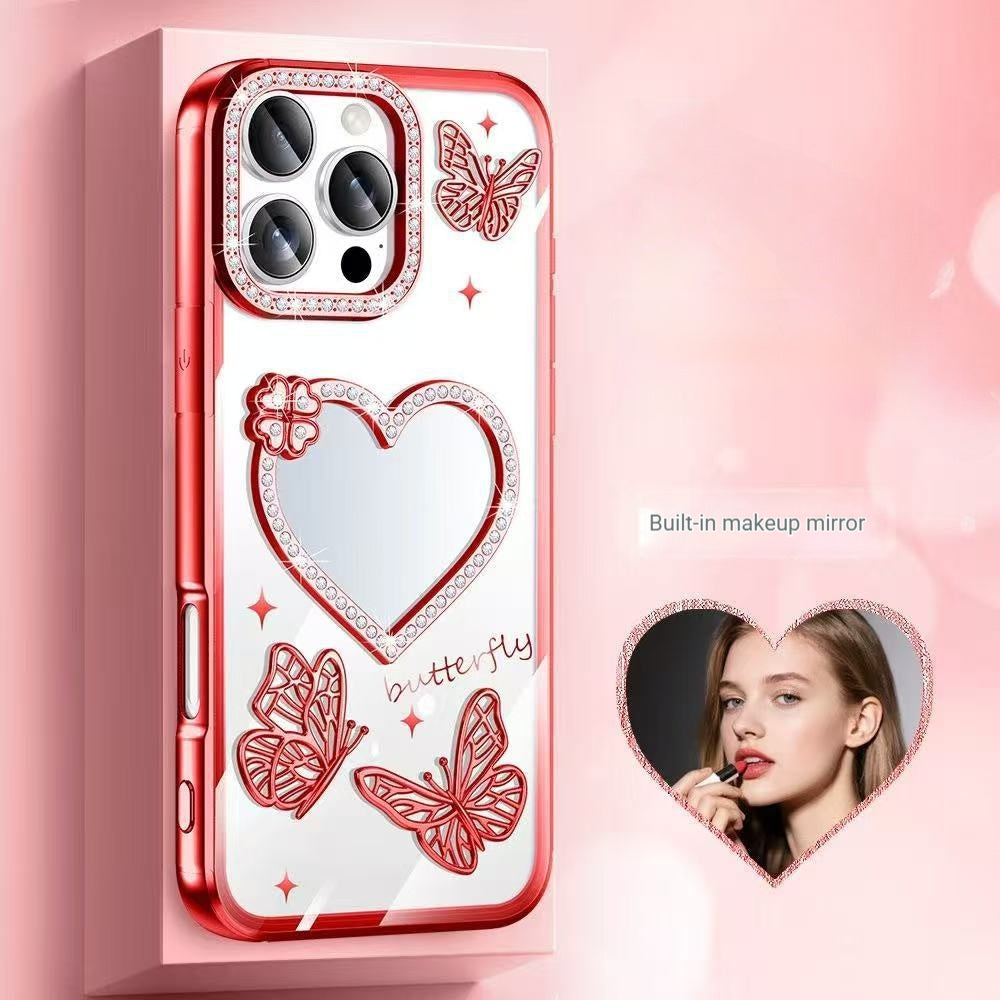 Electroplated butterfly mirror Apple phone case