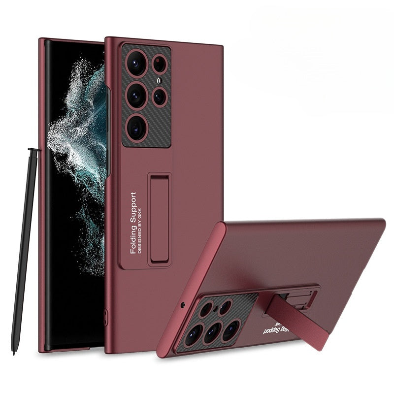 Ultra-thin solid-color Samsung phone case with a kickstand.
