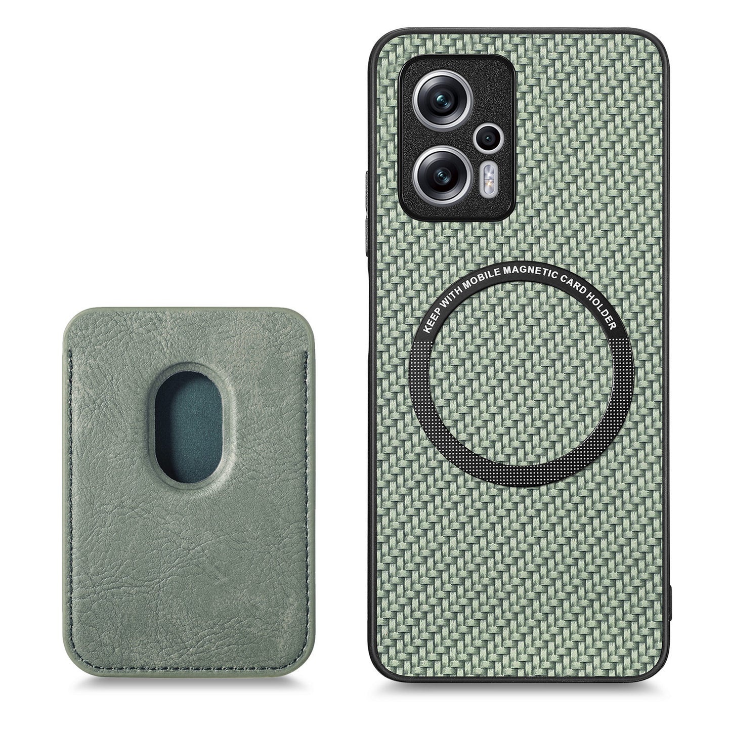 Magnetic Xiaomi phone case with back sticker card holder