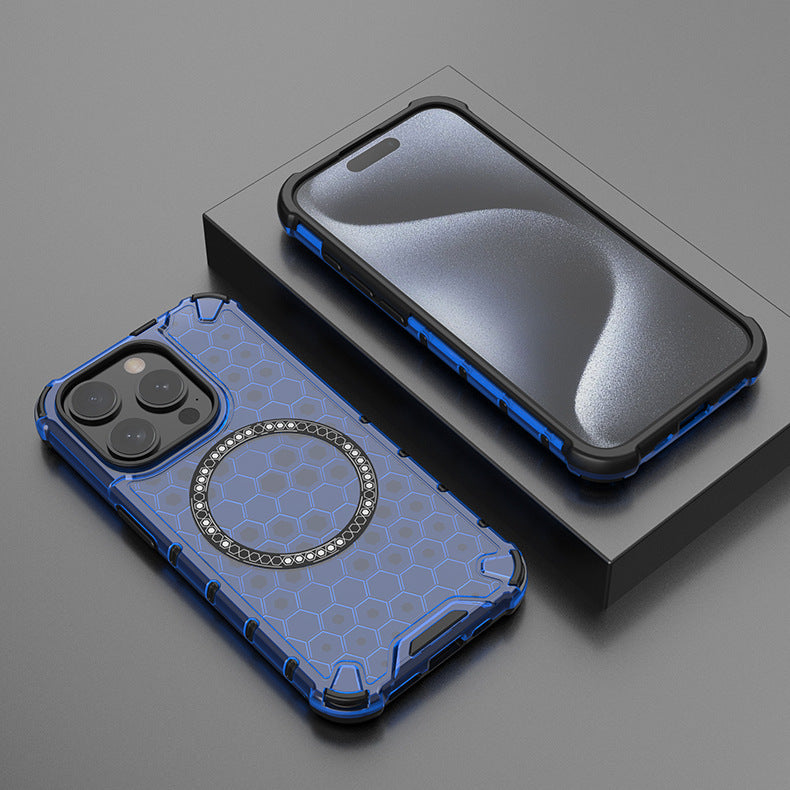 Multifunctional honeycomb magnetic iPhone case
