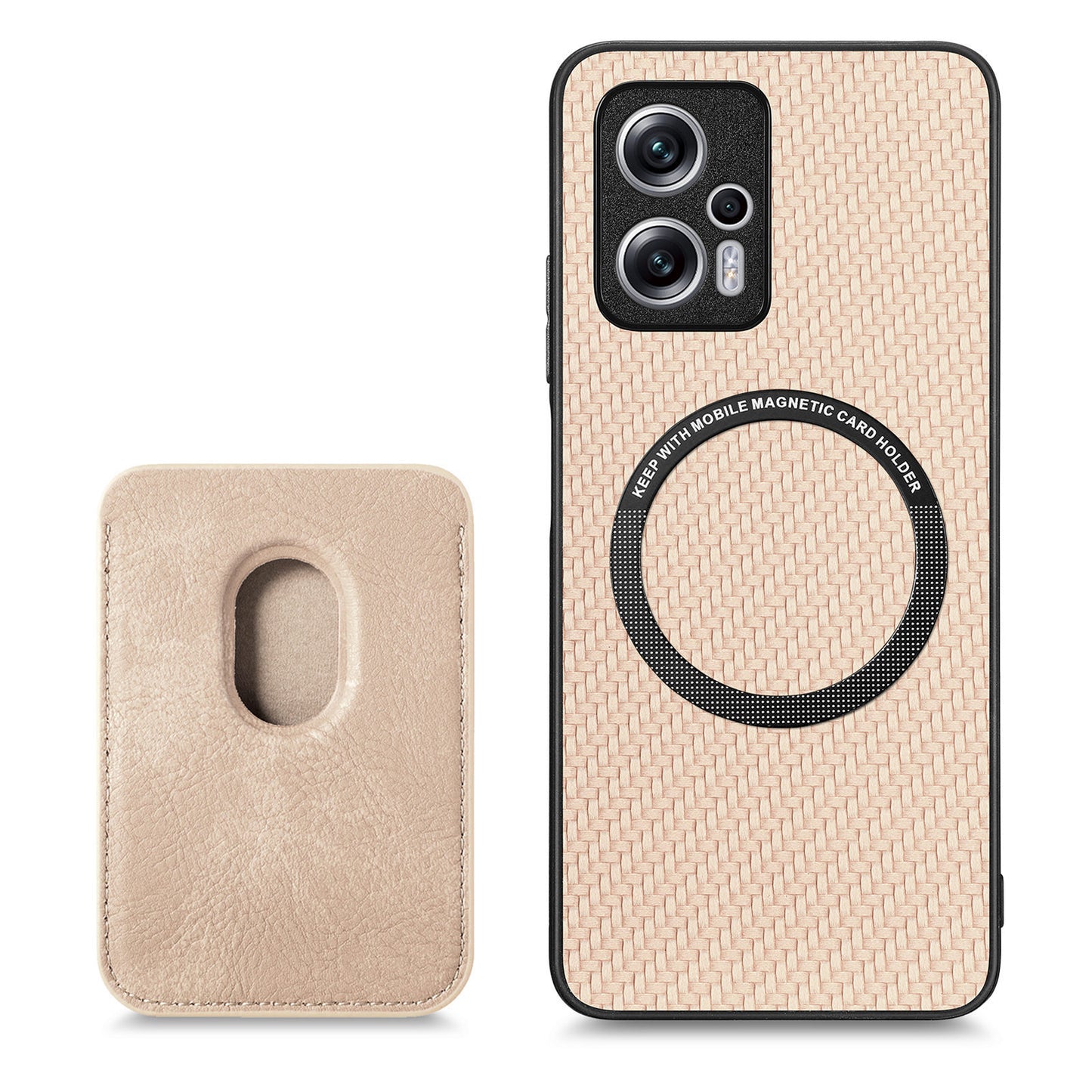 Magnetic Xiaomi phone case with back sticker card holder
