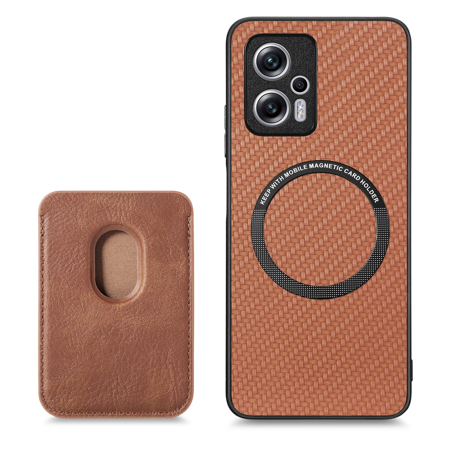 Magnetic Xiaomi phone case with back sticker card holder
