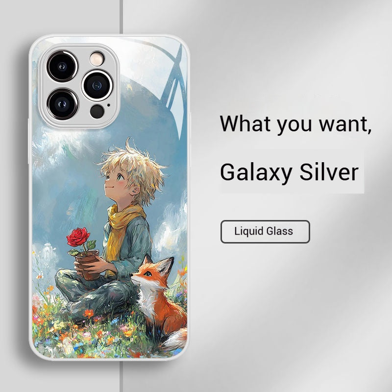 Liquid glass oil painting The Little Prince iPhone case