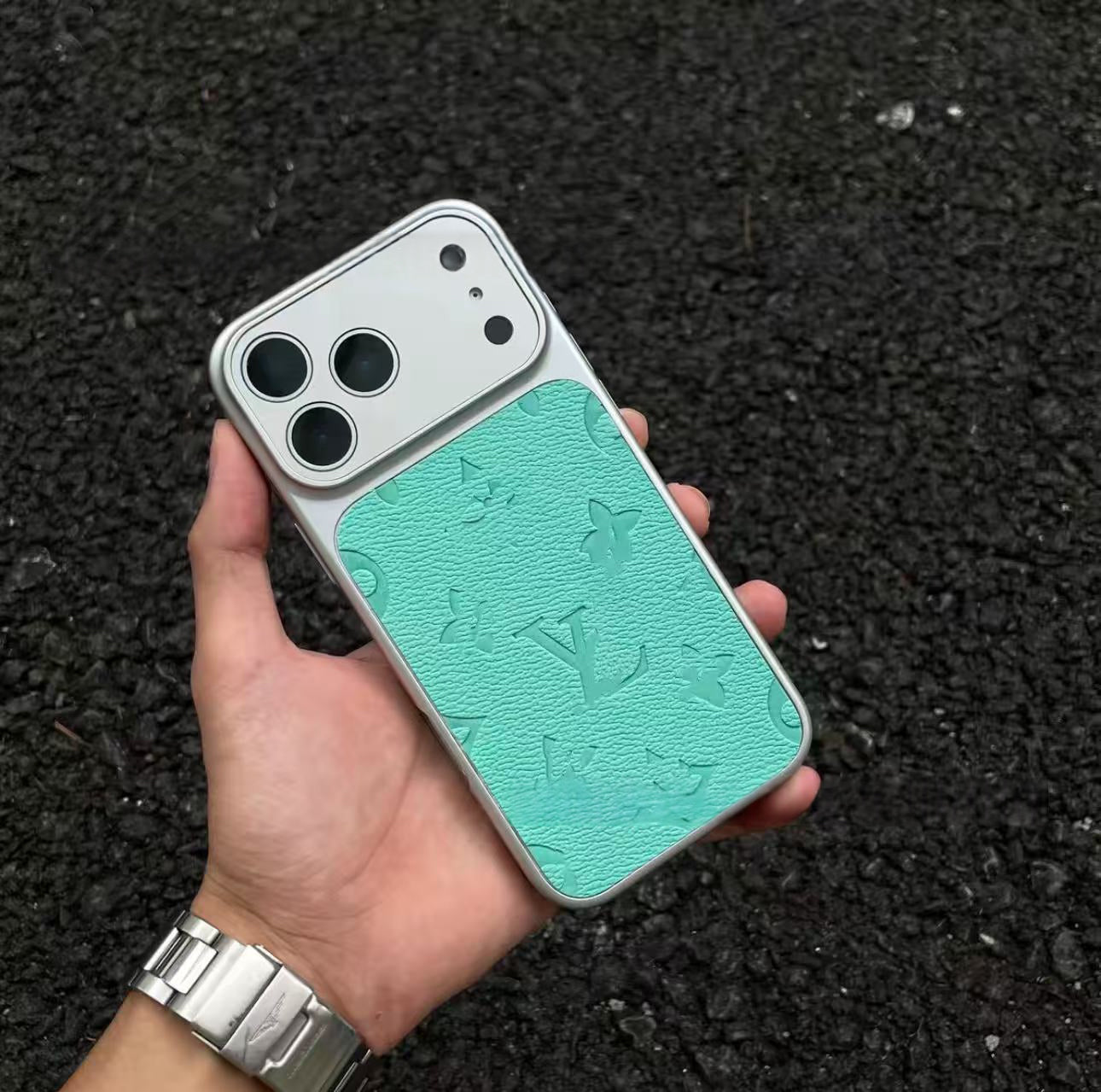 Stylish leather Apple phone case