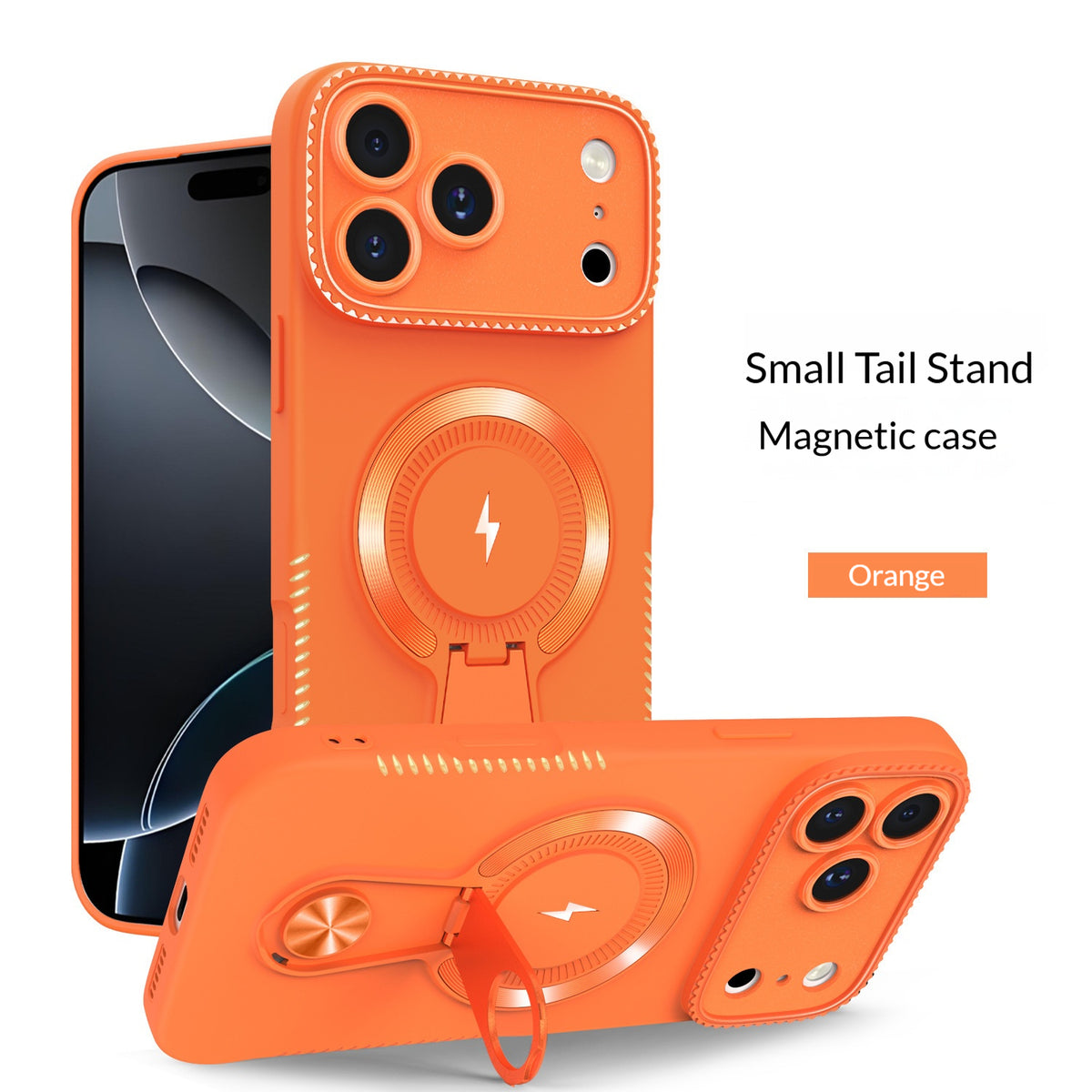 Small tail stand magnetic Apple phone case