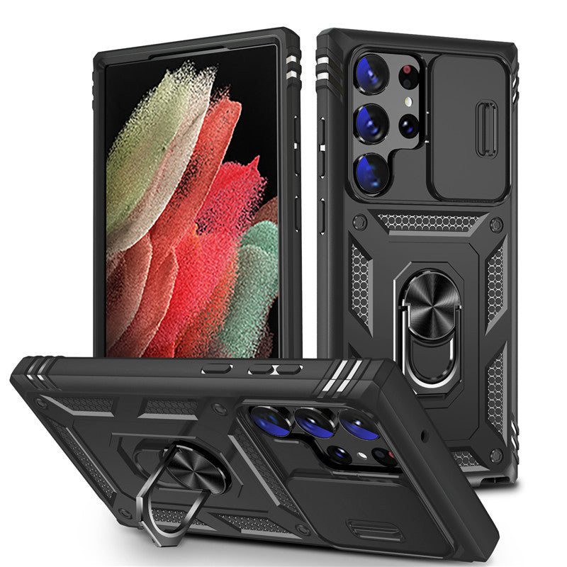 Window sliding magnetic Samsung mobile phone case