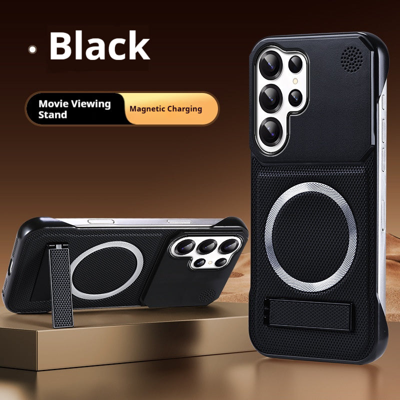 Frameless Aromatherapy Leather Magnetic Bracket Samsung Phone Case