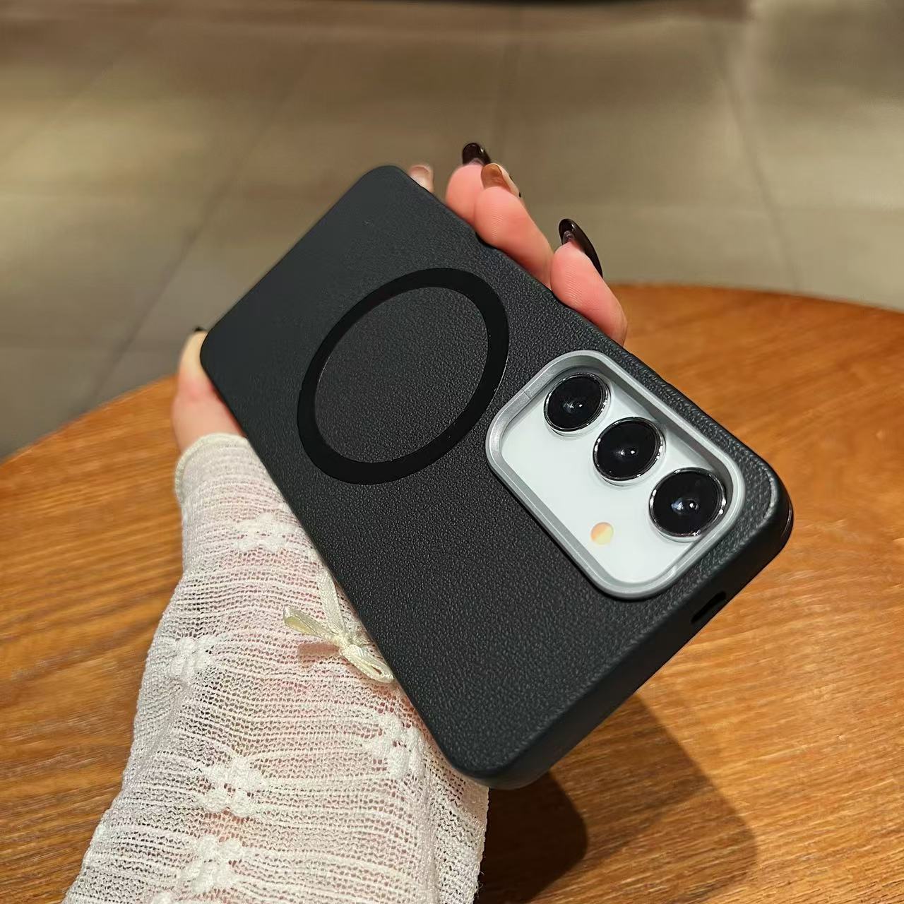 Matte leather magnetic Samsung phone case