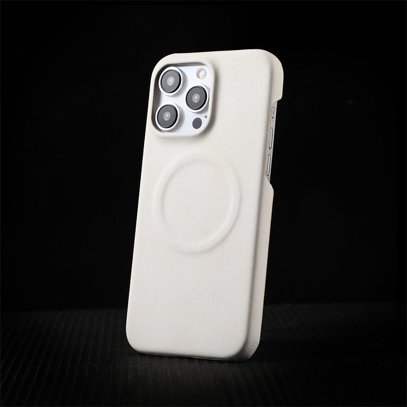 Skin-feeling sheepskin magnetic iPhone case