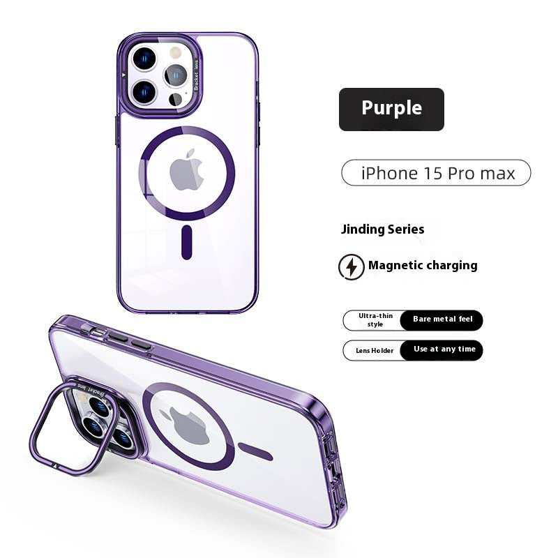 Transparent magnetic contact lens holder anti-fall iPhone case