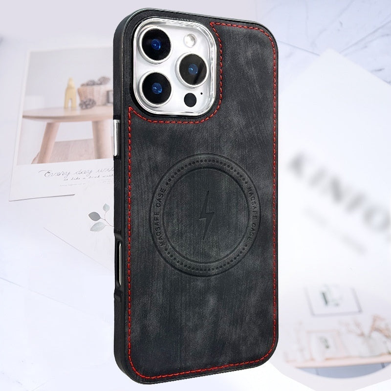 Leather Lightning Magnetic iPhone Case