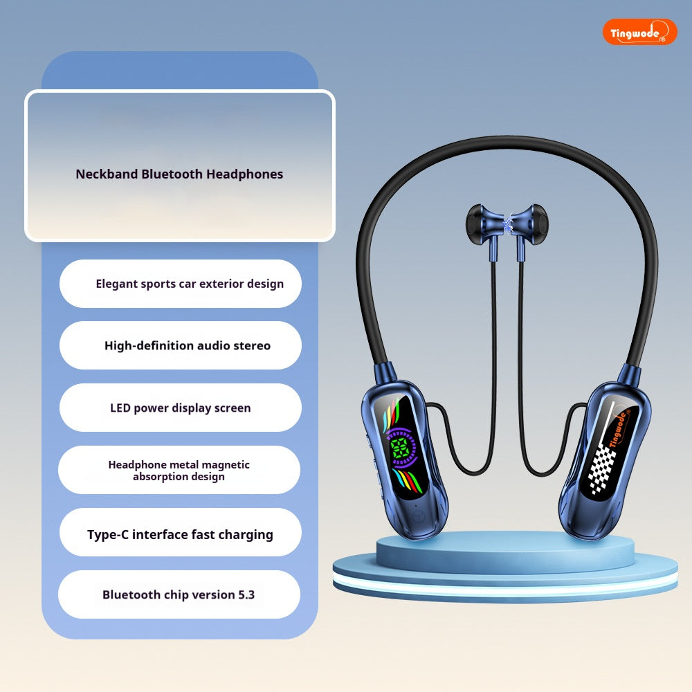 Neck-hanging long-lasting sports-style Bluetooth headset