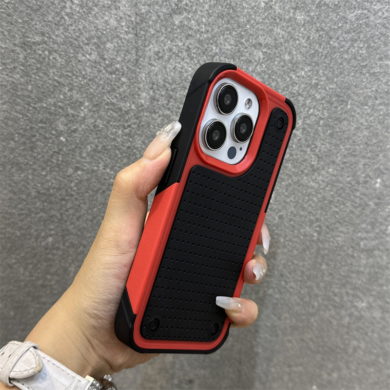 Anti-slip contrasting color four-corner anti-fall iPhone case