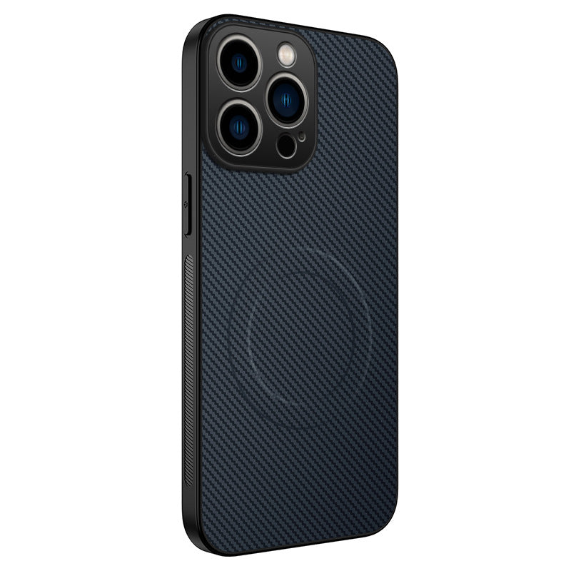 Carbon fiber leather grain magnetic iPhone case