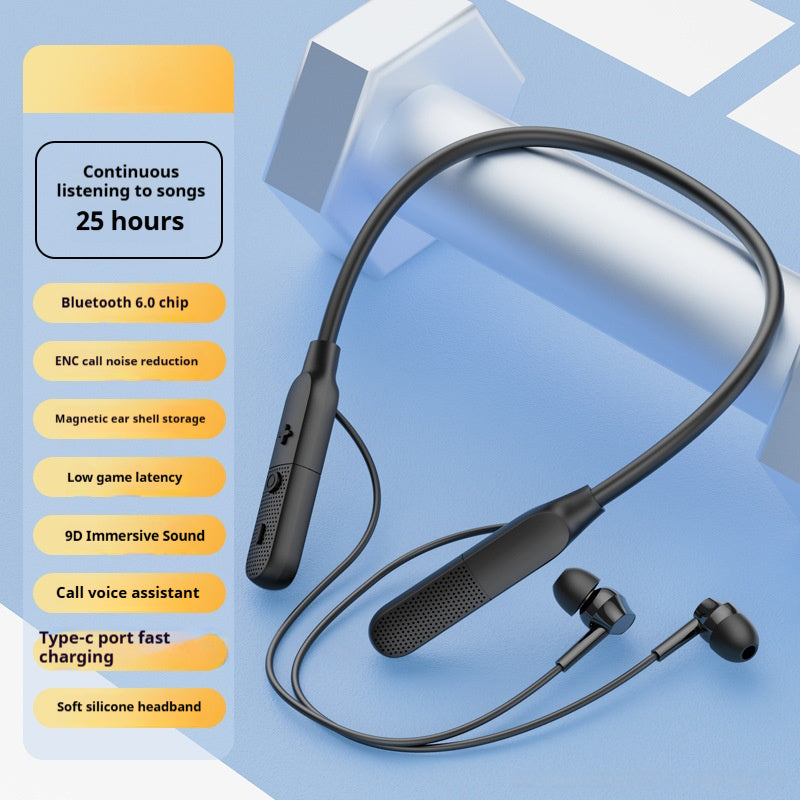 Neck-hanging wireless Bluetooth headset