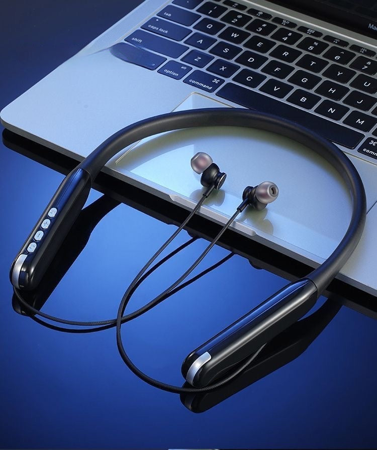 Wireless neck-hanging Bluetooth headset for running