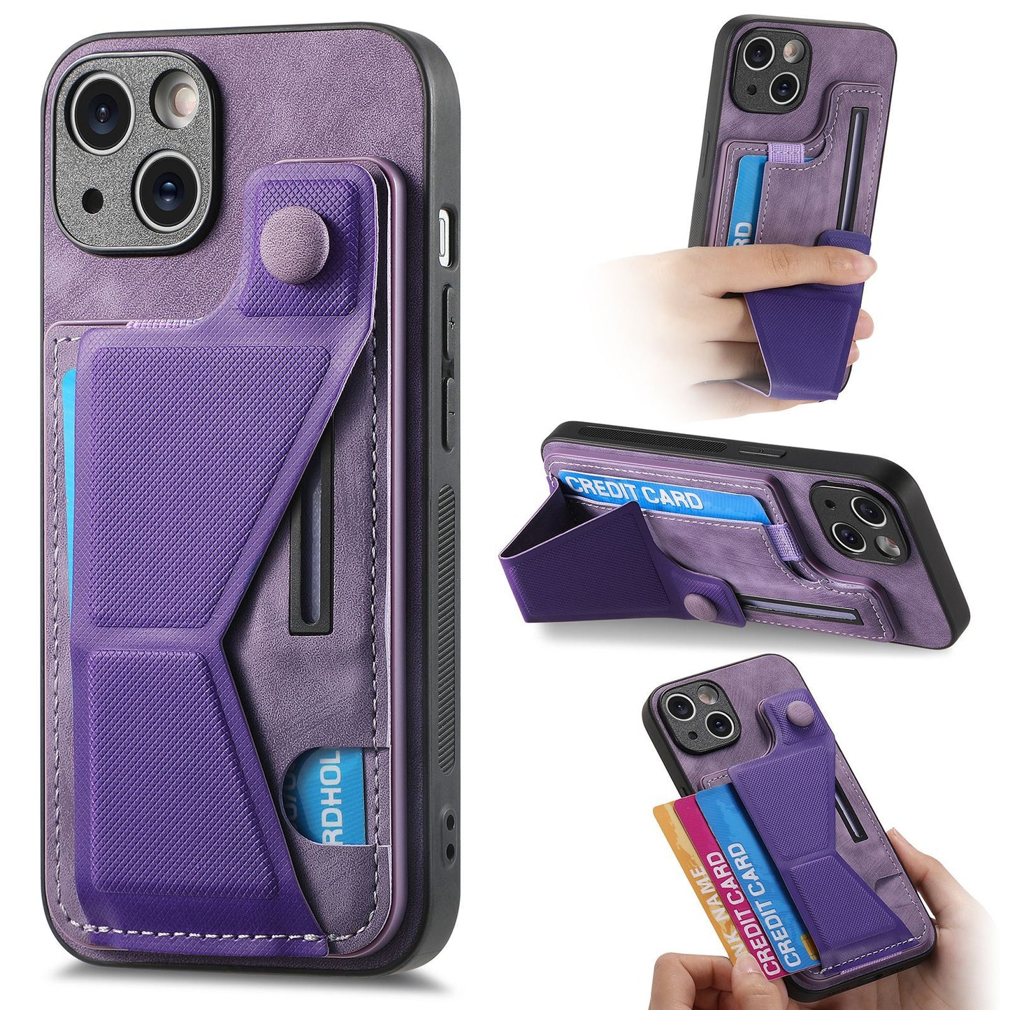 Leather Card Holder Stand iPhone Case